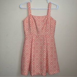 Pink and Cream Patterned Mini Dress